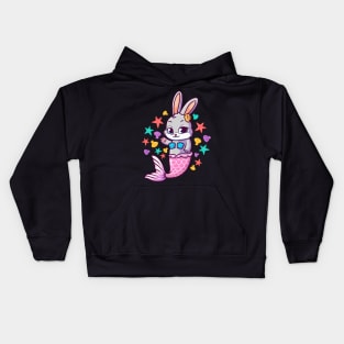 Cute Bunny Mermaid Swimming Bunnies Kids Hoodie